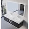 Castello Usa Thames 60-inch Black Vanity Set with White Top and Brushed Nickel Handles CB-MC-60BLK-BN-20146-WH - alternate 4